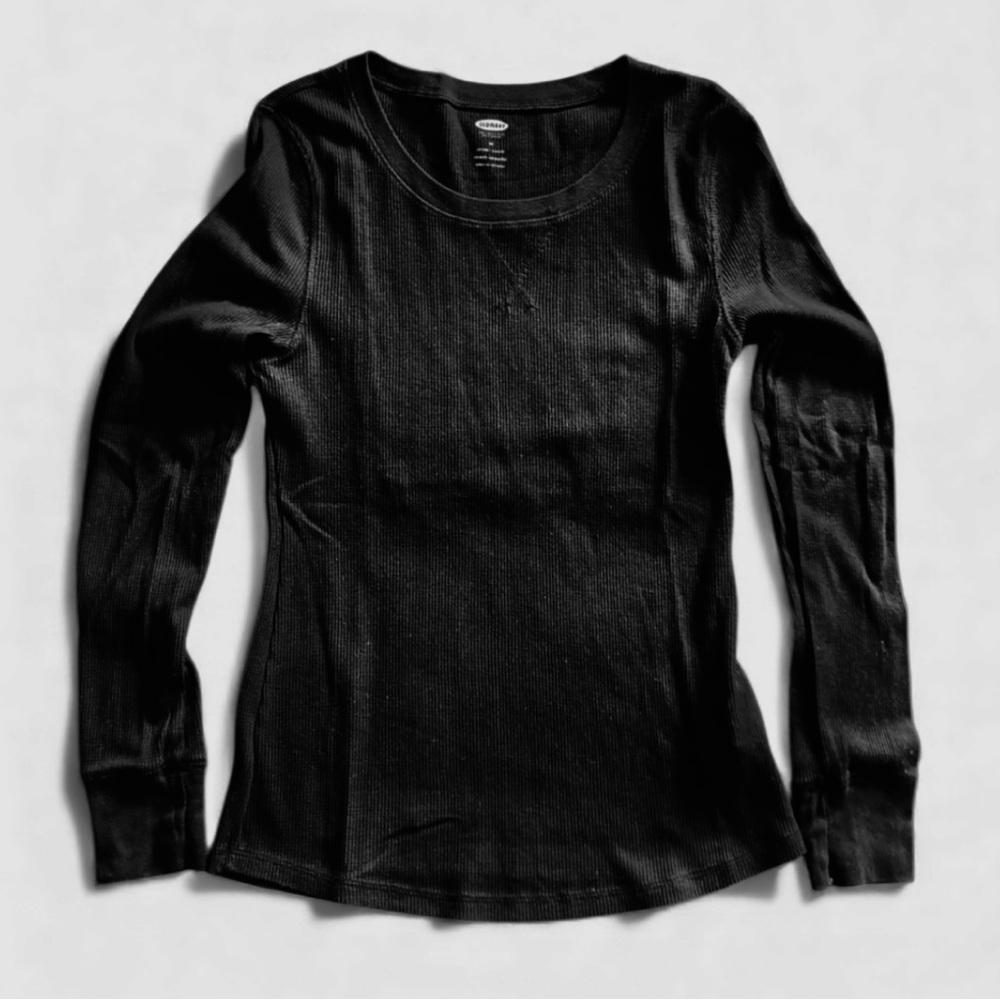 Old Navy Midnight Black Thermal Long Sleeve Shirt